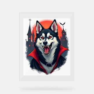 Vampire Husky Bite Acrylic Sign