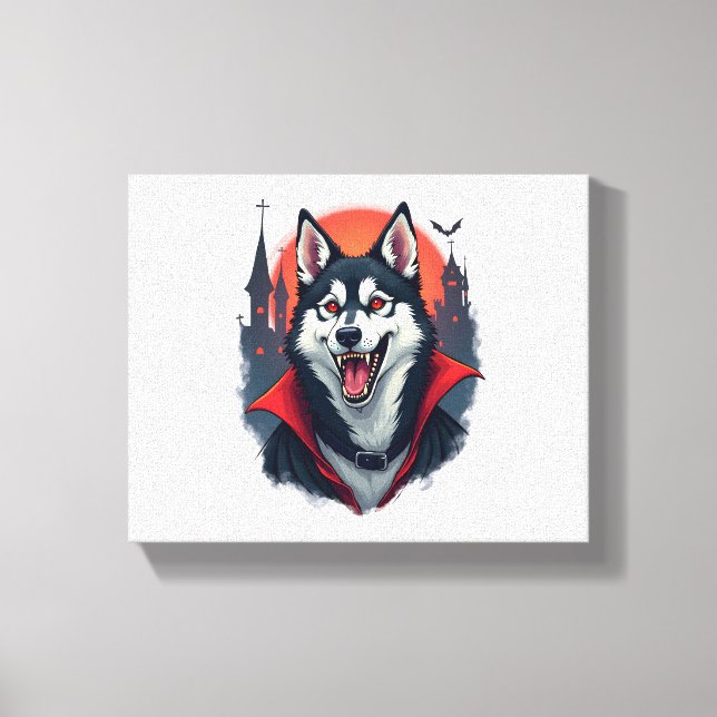 Vampire Husky Bite Canvas Print (Front)