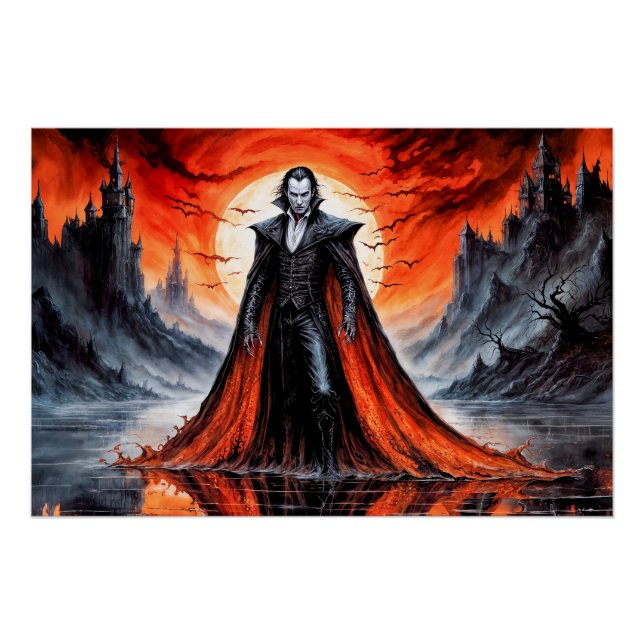 Vampire in Red Moonlight Poster (Front)