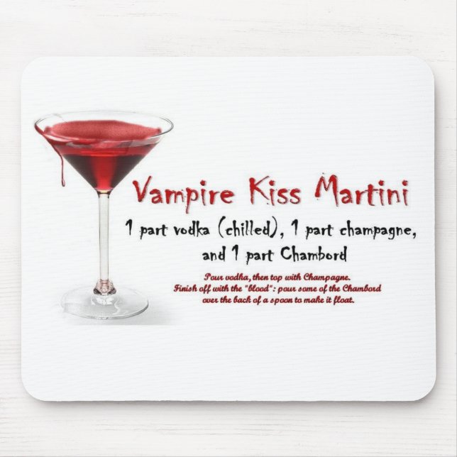 Vampire Kiss Martini Drink Recipe Mouse Pad (Front)
