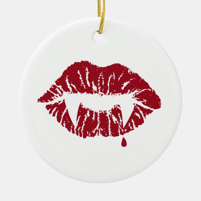Vampire Kiss Round Ornament (Front)