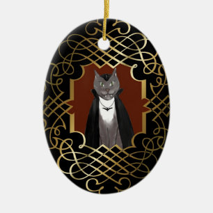 Vampire Kitty Portrait Ornament