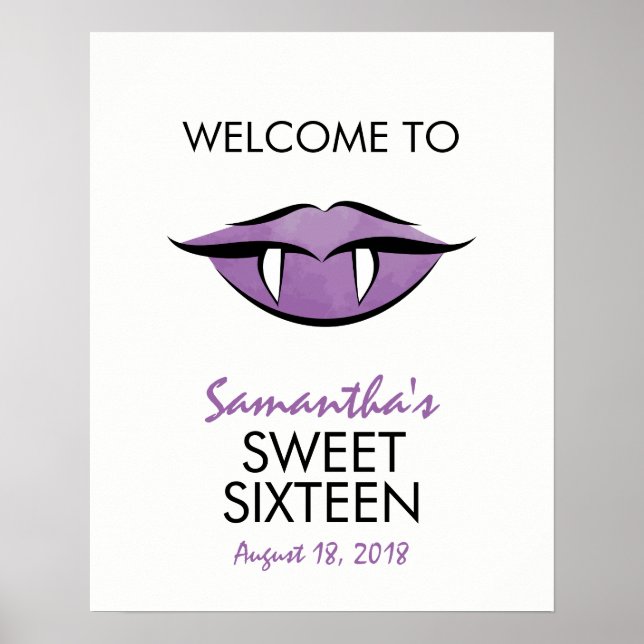 Vampire lèvres Sweet sixteen Anniversaire Affiche  (Devant)