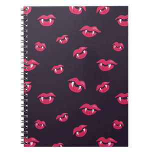 Vampire Lips And Fangs Gothic Pattern Notebook