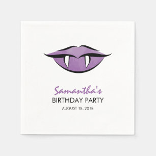 Vampire Lips Goth Birthday Paper Napkins