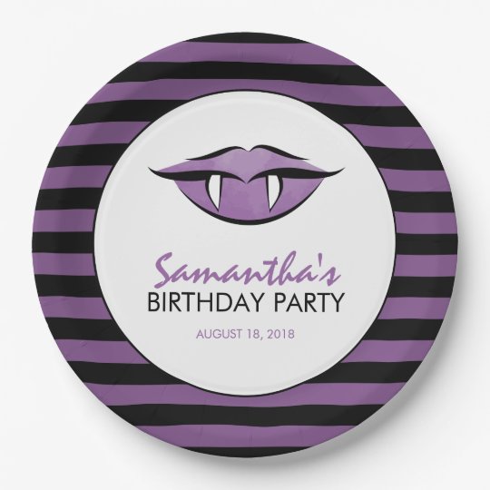 Vampire Lips Goth Birthday Party Paper Plates