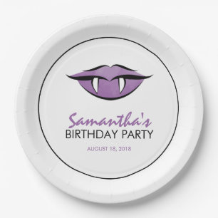 Vampire Lips Goth Birthday Party Paper Plates