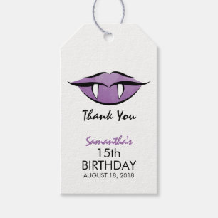 Vampire Lips Goth Birthday Thank You Gift Tag