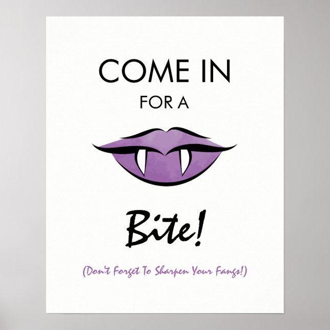 Vampire Lips Goth Halloween Affiche de bienvenue d (Devant)