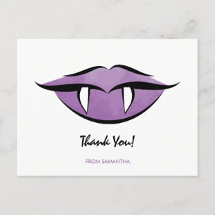 Vampire Lips Goth Halloween Birthday Postcard