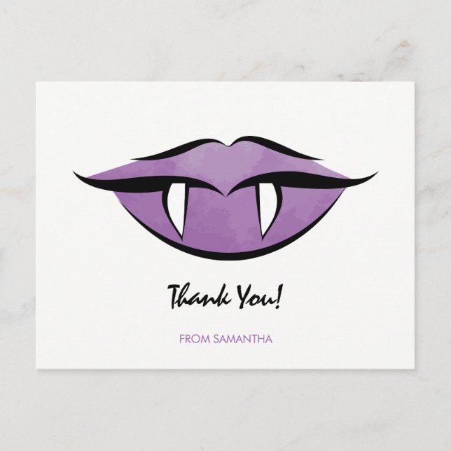 Vampire Lips Goth Halloween Carte postale Annivers (Devant)