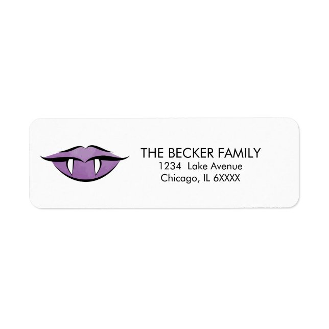 Vampire Lips Goth Halloween Return Address Labels (Front)