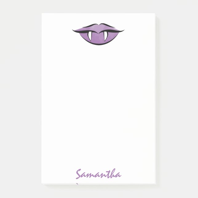 Vampire Lips Goth Purple Post-it® Notes (Front)