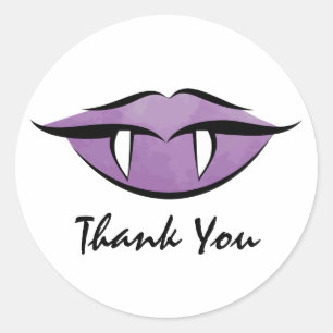 Vampire Lips Halloween Birthday Thank You Sticker