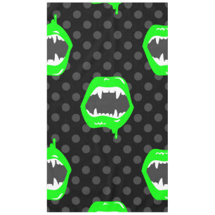 vampire lips monster fanged creature green tablecloth