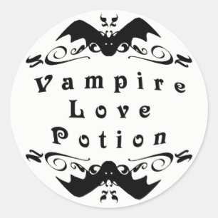 Vampire Love Potion Halloween Classic Round Sticker