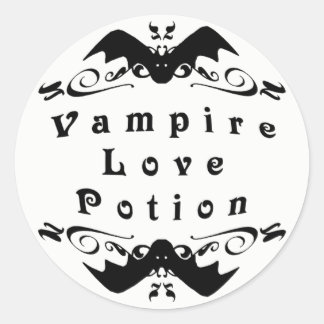 Vampire Love Potion Halloween Classic Round Sticker