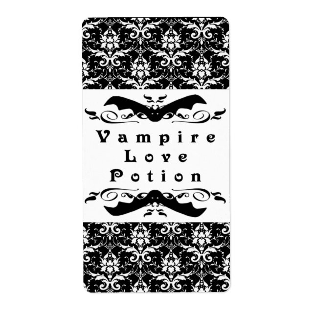 Vampire Love Potion Halloween Labels (Front)