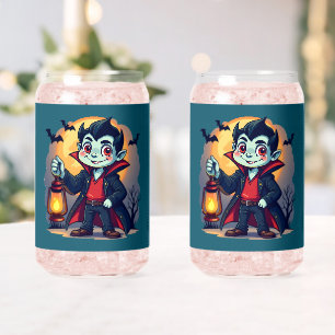 Vampire mignon avec Lantern Kawaii Halloween