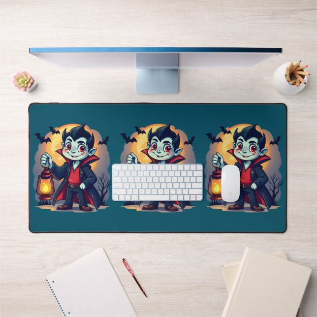 Vampire mignon avec Lantern Kawaii Halloween (Bureau 1)