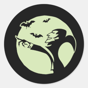 Vampire Moon Classic Round Sticker