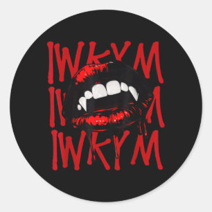 Vampire Mouth Funny Halloween Costume Iwkym Classic Round Sticker