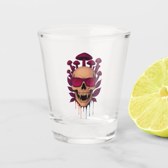 Vampire Mushroom Skull Shot Glass (Front)