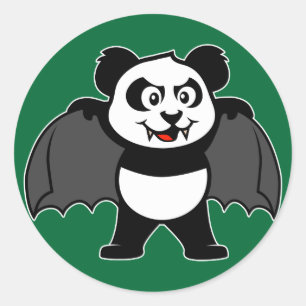 Vampire Panda Classic Round Sticker