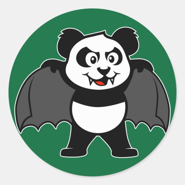 Vampire Panda Classic Round Sticker (Front)