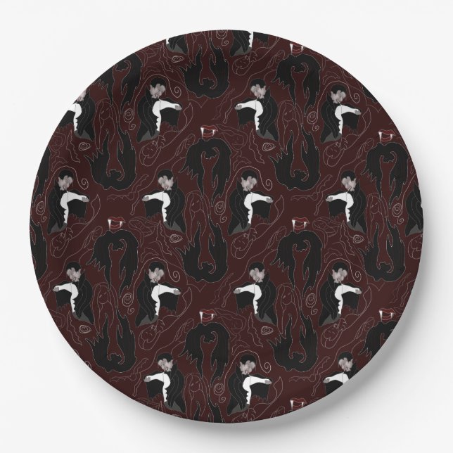 Vampire Pattern Paper Plate (Front)