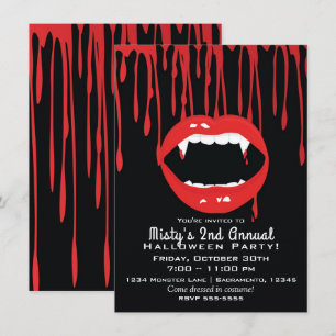 Vampire pères et sang Dracula Halloween Invitation