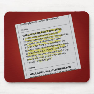 Vampire Personal Ad Mouse Pad