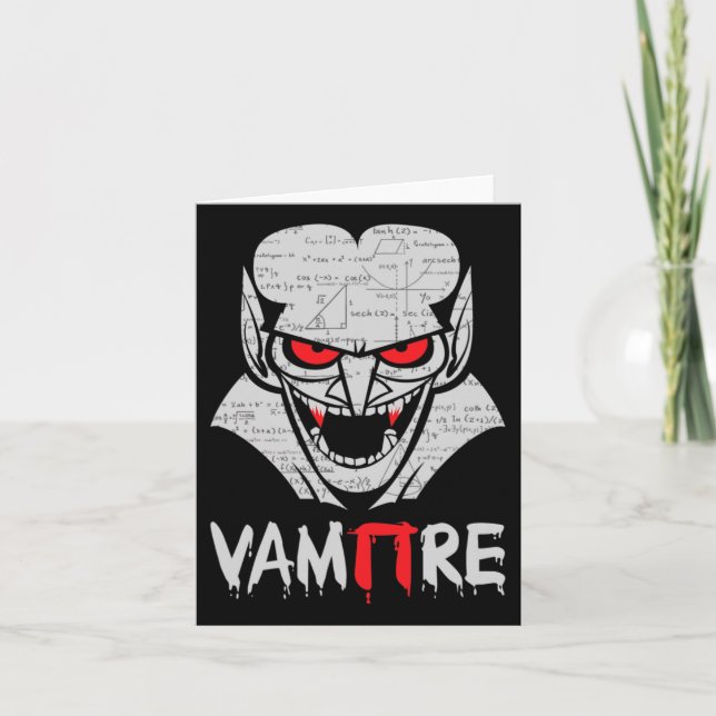 Vampire Pi Halloween Costume Funny Math Science Te Card (Front)