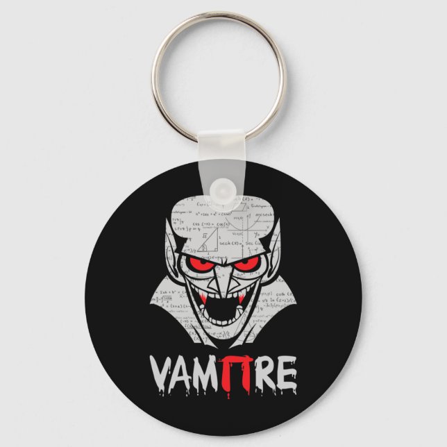 Vampire Pi Halloween Costume Funny Math Science Te Keychain (Front)