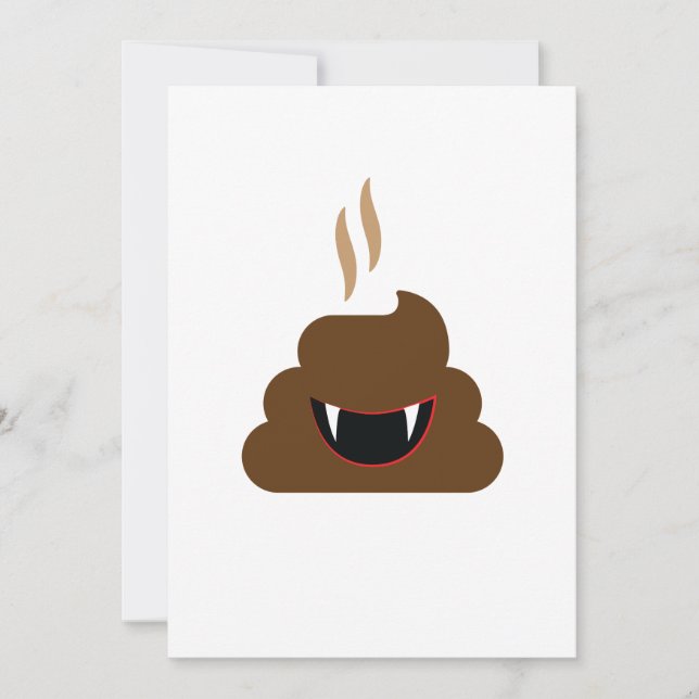 Vampire Poop Emoji Funny Halloween Card (Front)