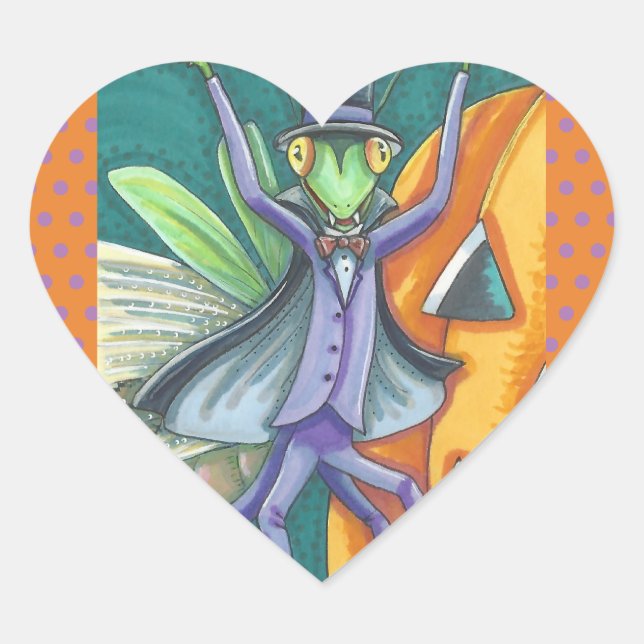 VAMPIRE PRAYING MANTIS BUG STICKERS SHEET Heart (Front)