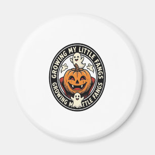 Vampire Pumpkin Badge Growing My Little Fangs_1 Magnet