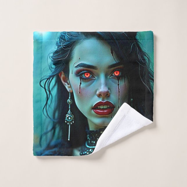 Vampire Queen: Dark Allure Art Bath Towel Set (Wash Cloth)