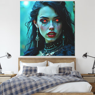 Vampire Queen: Dark Allure Art Canvas Print