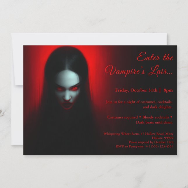 Vampire Queen – Halloween Costume Party Invitation (Front)