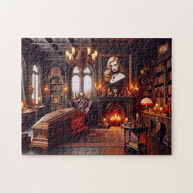 Vampire Queen's Library Gothic Lady  Jigsaw Puzzle (Horizontal)