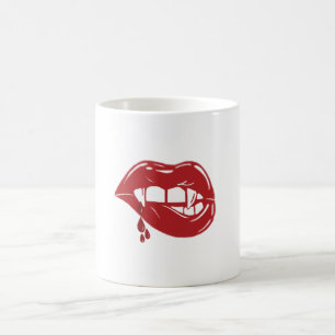 Vampire Red Lips Dripping Blood Coffee Mug