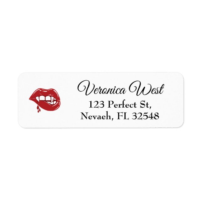 Vampire Red Lips Dripping Blood Drops (Front)