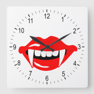 Vampire’s mouth square wall clock