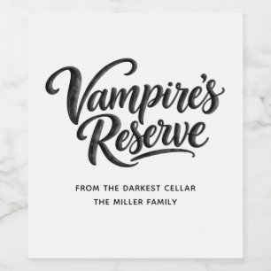 Vampire’s Reserve Spooky Gothic Halloween Party Wine Label