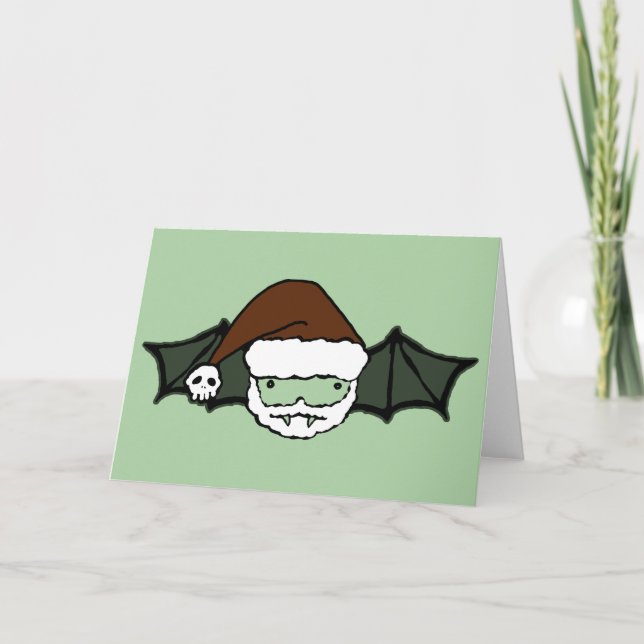 Vampire Santa Bat Holiday Card (Front)