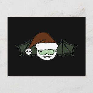 Vampire Santa Bat Holiday Postcard