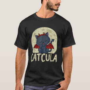 Vampire Scary Cat Costume For Girls Funny Catcula T-Shirt