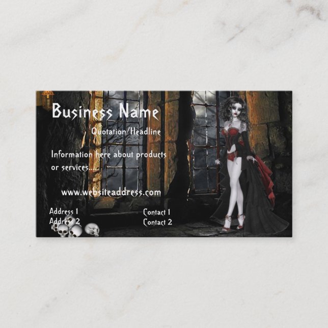 Vampire se tenant dans le carte de visite de (Devant)