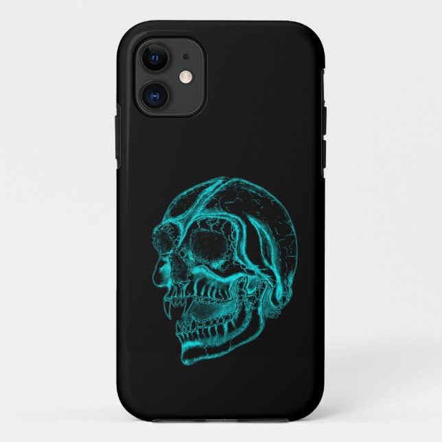 Vampire skull black and green Design Case-Mate iPhone Case (Back)
